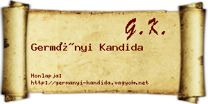 Germányi Kandida névjegykártya